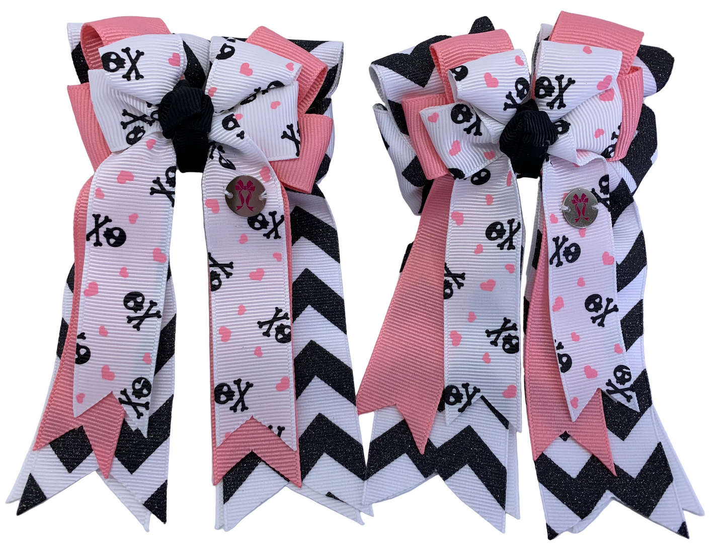 PonyTail Bows 3" Tails PonyTail Bows- Pirate Chevron equestrian team apparel online tack store mobile tack store custom farm apparel custom show stable clothing equestrian lifestyle horse show clothing riding clothes PonyTail Bows | Equestrian Hair Accessories horses equestrian tack store