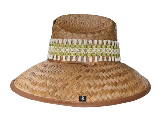 Island Girl Sun Hat One Size Island Girl Hats Raffia Fringe KeyLime equestrian team apparel online tack store mobile tack store custom farm apparel custom show stable clothing equestrian lifestyle horse show clothing riding clothes horses equestrian tack store