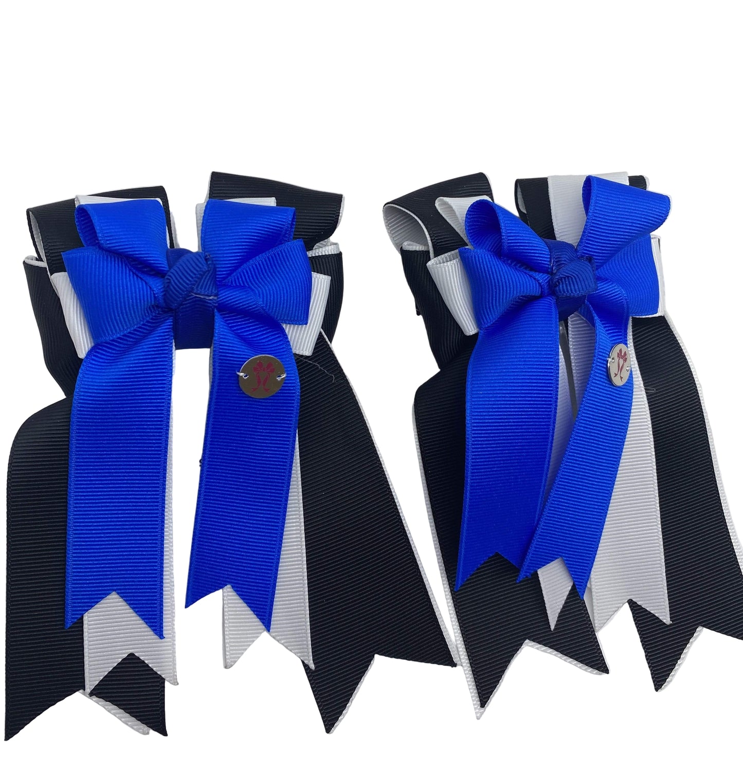 PonyTail Bows 3" Tails Black/White Royal PonyTail Bows equestrian team apparel online tack store mobile tack store custom farm apparel custom show stable clothing equestrian lifestyle horse show clothing riding clothes PonyTail Bows | Equestrian Hair Accessories horses equestrian tack store