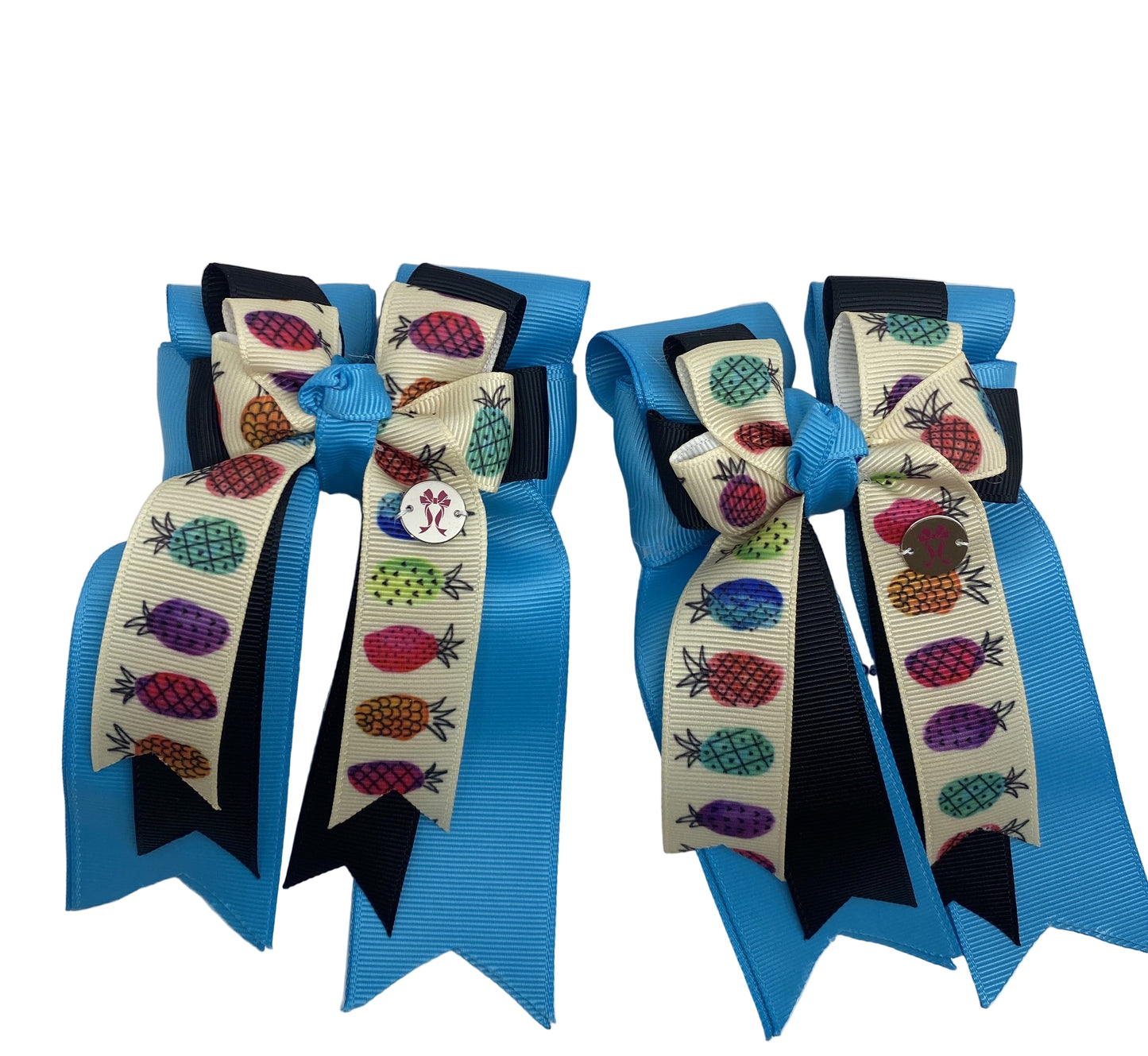 PonyTail Bows 3" Tails Pineapple Turquoise PonyTail Bows equestrian team apparel online tack store mobile tack store custom farm apparel custom show stable clothing equestrian lifestyle horse show clothing riding clothes PonyTail Bows | Equestrian Hair Accessories horses equestrian tack store