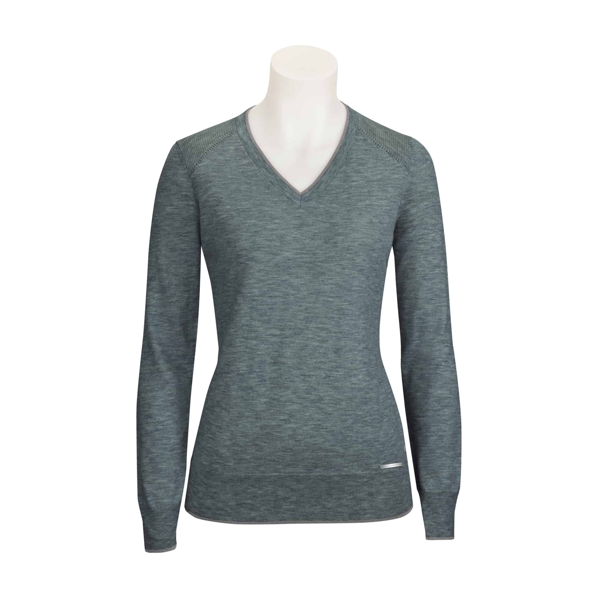 RJ Classics Pullover XS / Sea Pine Heather Natalie V Neck Sweater-RJ Classics equestrian team apparel online tack store mobile tack store custom farm apparel custom show stable clothing equestrian lifestyle horse show clothing riding clothes horses equestrian tack store