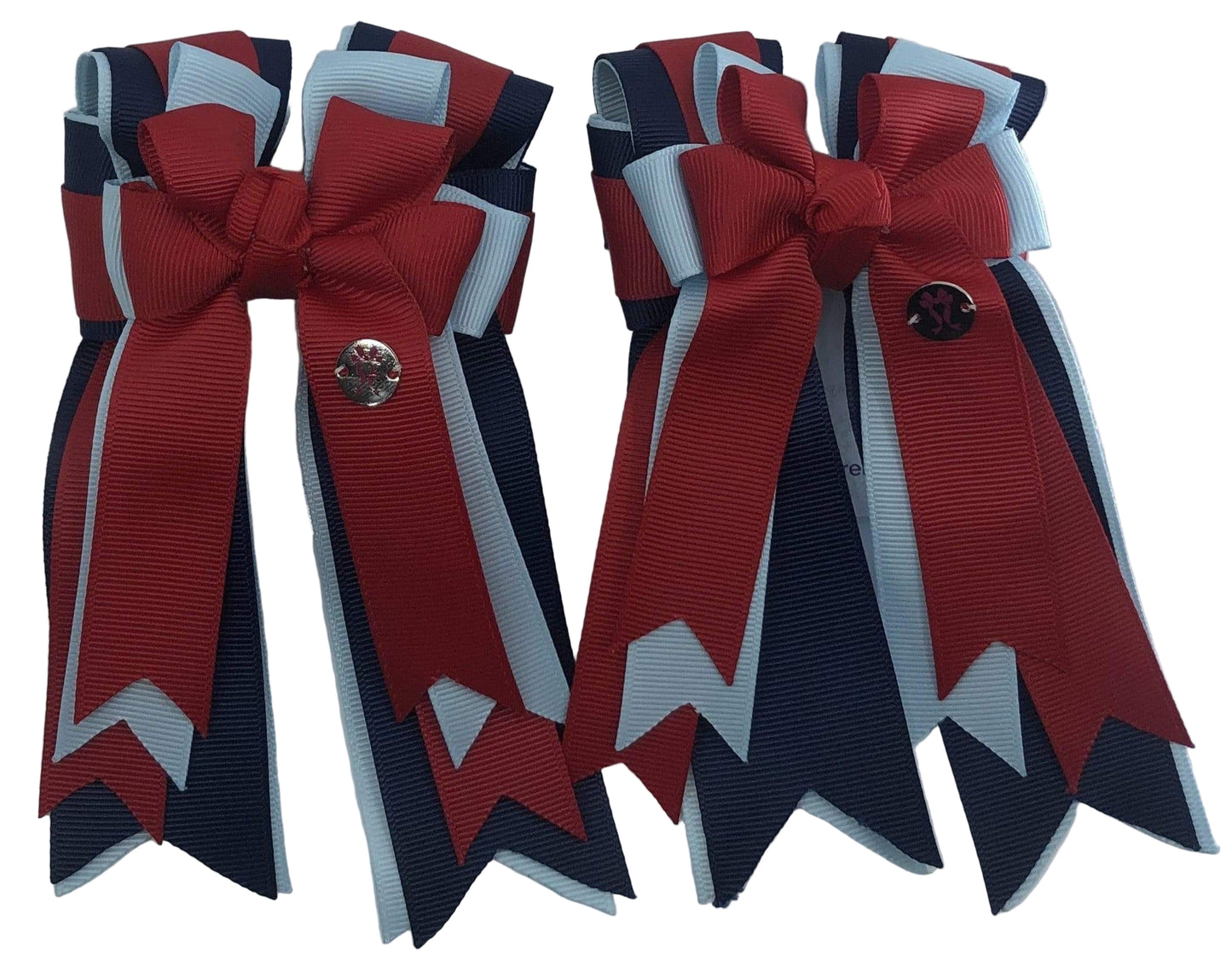 PonyTail Bows 3" Tails Red Light Blue/Navy PonyTail Bows equestrian team apparel online tack store mobile tack store custom farm apparel custom show stable clothing equestrian lifestyle horse show clothing riding clothes PonyTail Bows | Equestrian Hair Accessories horses equestrian tack store