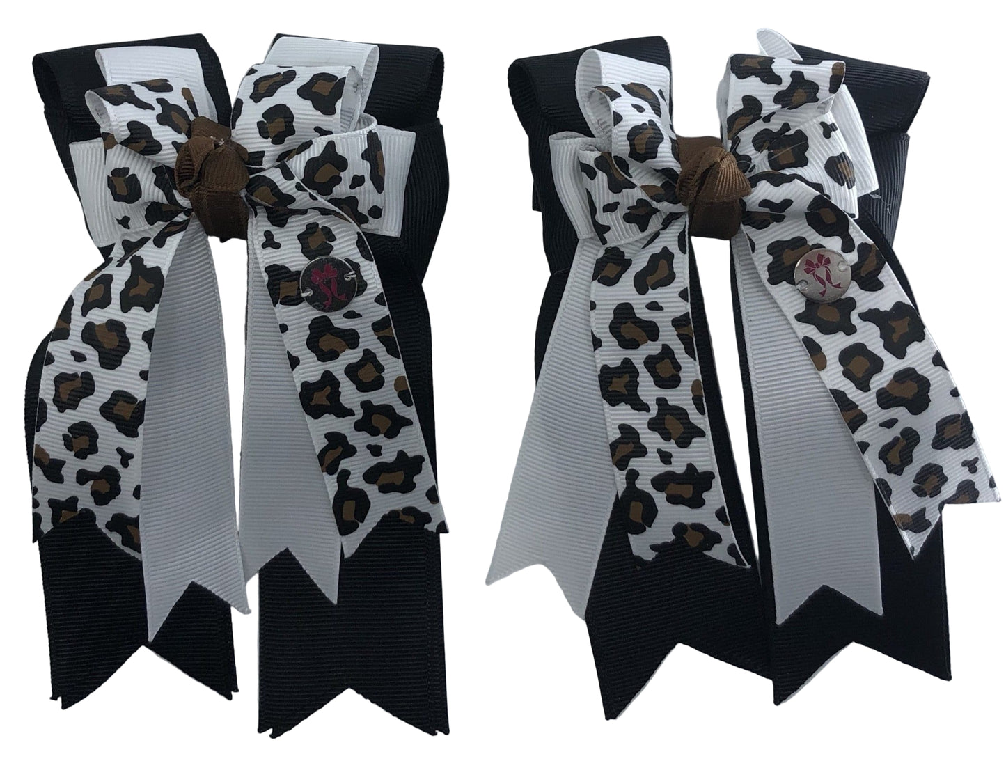 PonyTail Bows 3" Tails White Leopard PonyTail Bows equestrian team apparel online tack store mobile tack store custom farm apparel custom show stable clothing equestrian lifestyle horse show clothing riding clothes PonyTail Bows | Equestrian Hair Accessories horses equestrian tack store