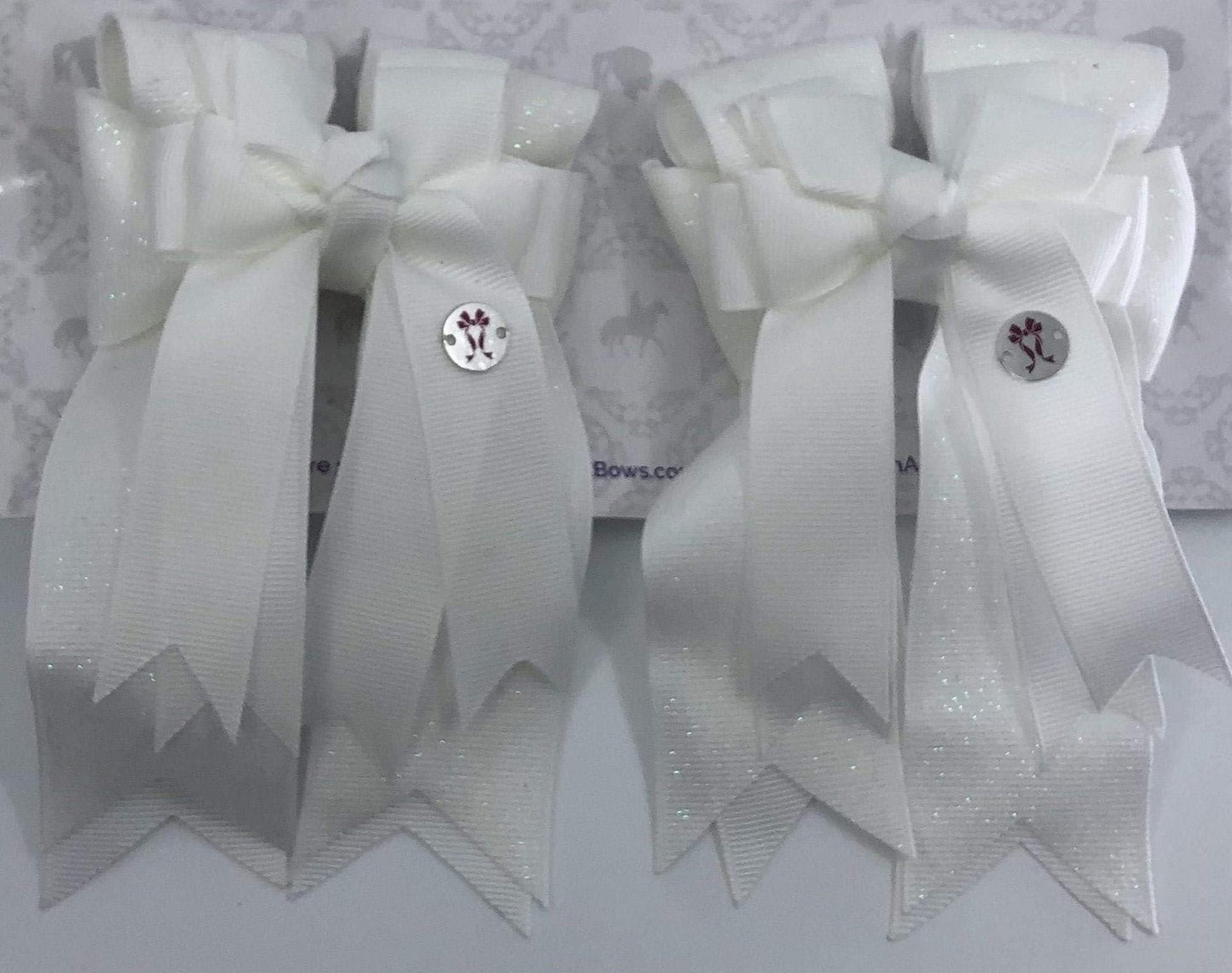 PonyTail Bows 3" Tails White Solid PonyTail Bows equestrian team apparel online tack store mobile tack store custom farm apparel custom show stable clothing equestrian lifestyle horse show clothing riding clothes PonyTail Bows | Equestrian Hair Accessories horses equestrian tack store