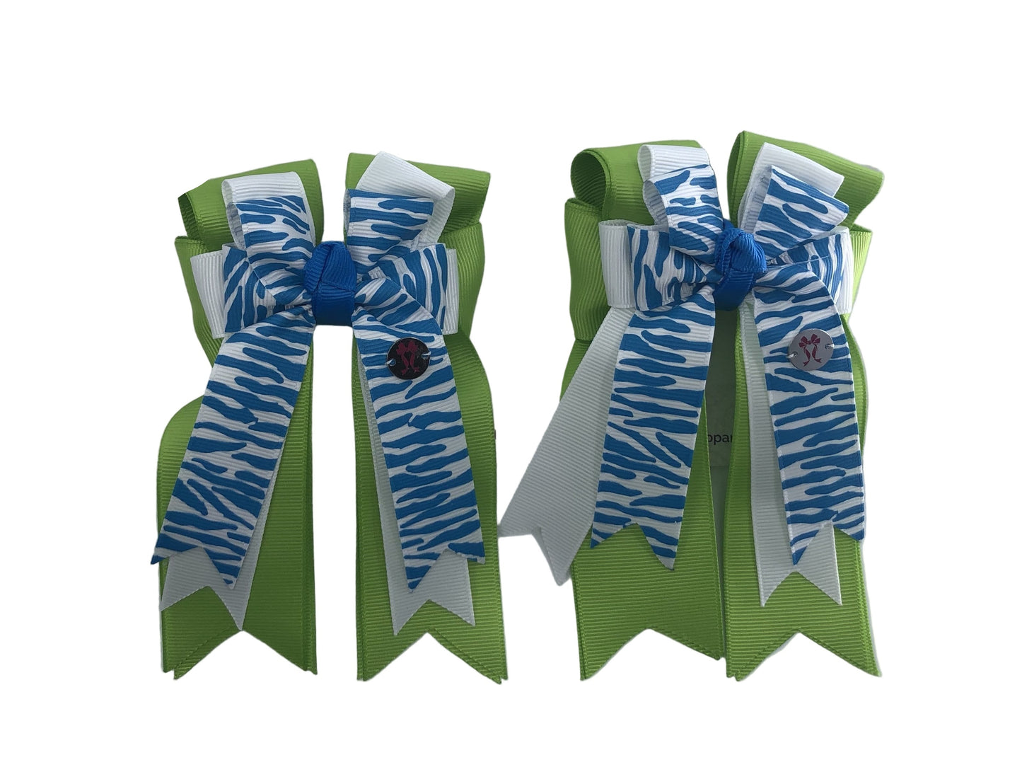 PonyTail Bows 3" Tails Zebra Blue PonyTail Bows equestrian team apparel online tack store mobile tack store custom farm apparel custom show stable clothing equestrian lifestyle horse show clothing riding clothes PonyTail Bows | Equestrian Hair Accessories horses equestrian tack store