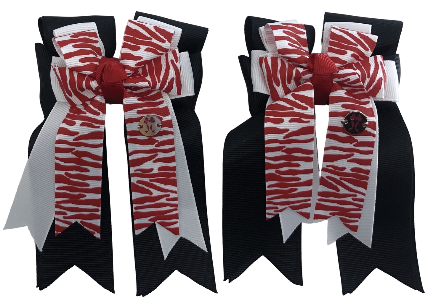 PonyTail Bows 3" Tails Zebra Red PonyTail Bows equestrian team apparel online tack store mobile tack store custom farm apparel custom show stable clothing equestrian lifestyle horse show clothing riding clothes PonyTail Bows | Equestrian Hair Accessories horses equestrian tack store