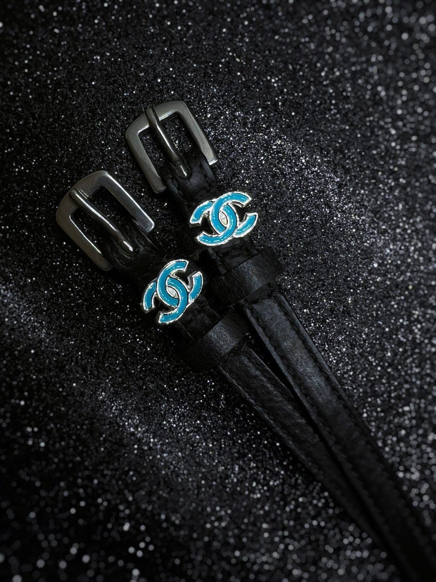 ManeJane Black Spur Straps Blue Double C's Spur Straps equestrian team apparel online tack store mobile tack store custom farm apparel custom show stable clothing equestrian lifestyle horse show clothing riding clothes horses equestrian tack store