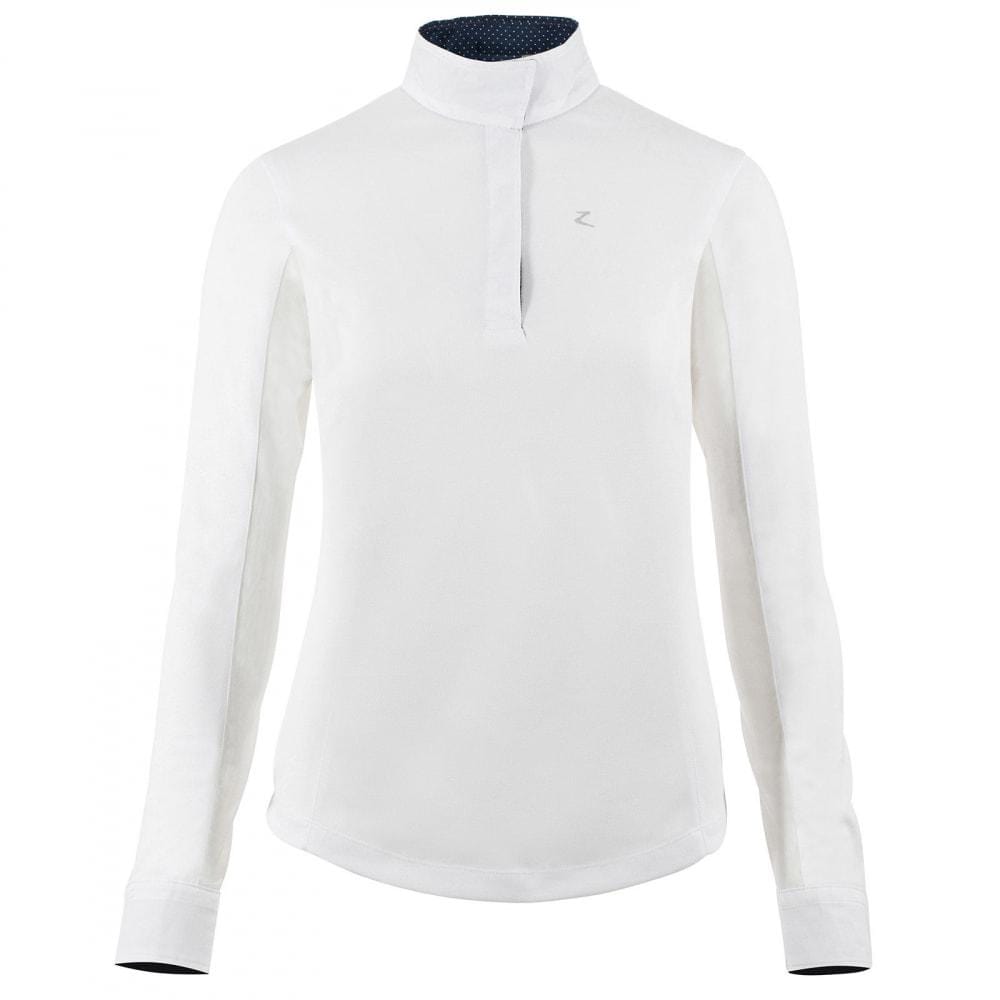 Horze Sunshirt US4 (EU 34) / White/ Horze Women's Blaire Sun Show Shirt - Long-Sleeved equestrian team apparel online tack store mobile tack store custom farm apparel custom show stable clothing equestrian lifestyle horse show clothing riding clothes horses equestrian tack store