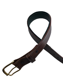 Equestrian Team Apparel Belt Padded Leather Belts - Chocolate Brown/Hunter equestrian team apparel online tack store mobile tack store custom farm apparel custom show stable clothing equestrian lifestyle horse show clothing riding clothes horses equestrian tack store