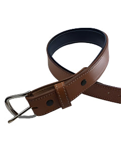 Equestrian Team Apparel Belt Padded Leather Belts - Natural Tan/Navy equestrian team apparel online tack store mobile tack store custom farm apparel custom show stable clothing equestrian lifestyle horse show clothing riding clothes horses equestrian tack store