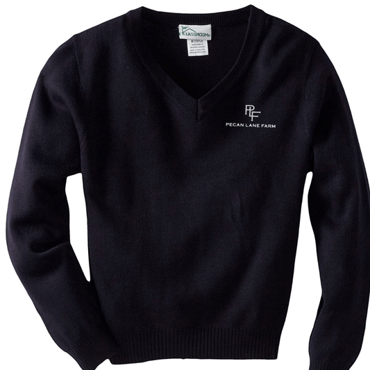 Equestrian Team Apparel Custom Team Shirts Pecan Lane Farm Kids V Neck Sweater equestrian team apparel online tack store mobile tack store custom farm apparel custom show stable clothing equestrian lifestyle horse show clothing riding clothes horses equestrian tack store