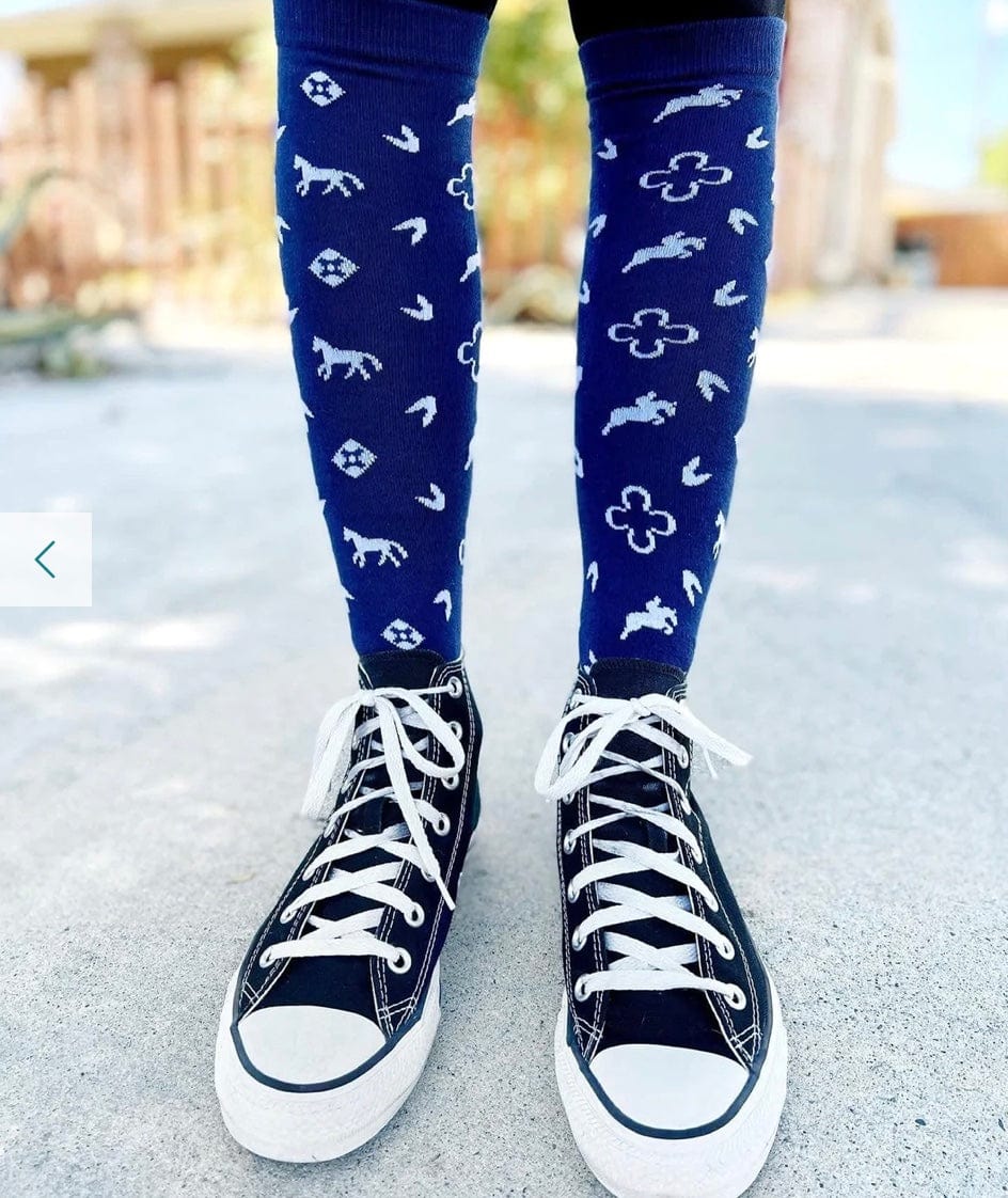 dreamers & schemers Boot Sock Equestriess Atelier Knit Socks Navy equestrian team apparel online tack store mobile tack store custom farm apparel custom show stable clothing equestrian lifestyle horse show clothing riding clothes horses equestrian tack store