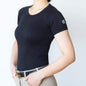TKEQ Women's Casual Shirt XS/S Kennedy Seamless Short Sleeve Shirt- Black equestrian team apparel online tack store mobile tack store custom farm apparel custom show stable clothing equestrian lifestyle horse show clothing riding clothes horses equestrian tack store