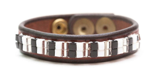 Equestrian Team Apparel Accessory Just Fur Fun Leather Bracelet-Tuxedo equestrian team apparel online tack store mobile tack store custom farm apparel custom show stable clothing equestrian lifestyle horse show clothing riding clothes horses equestrian tack store