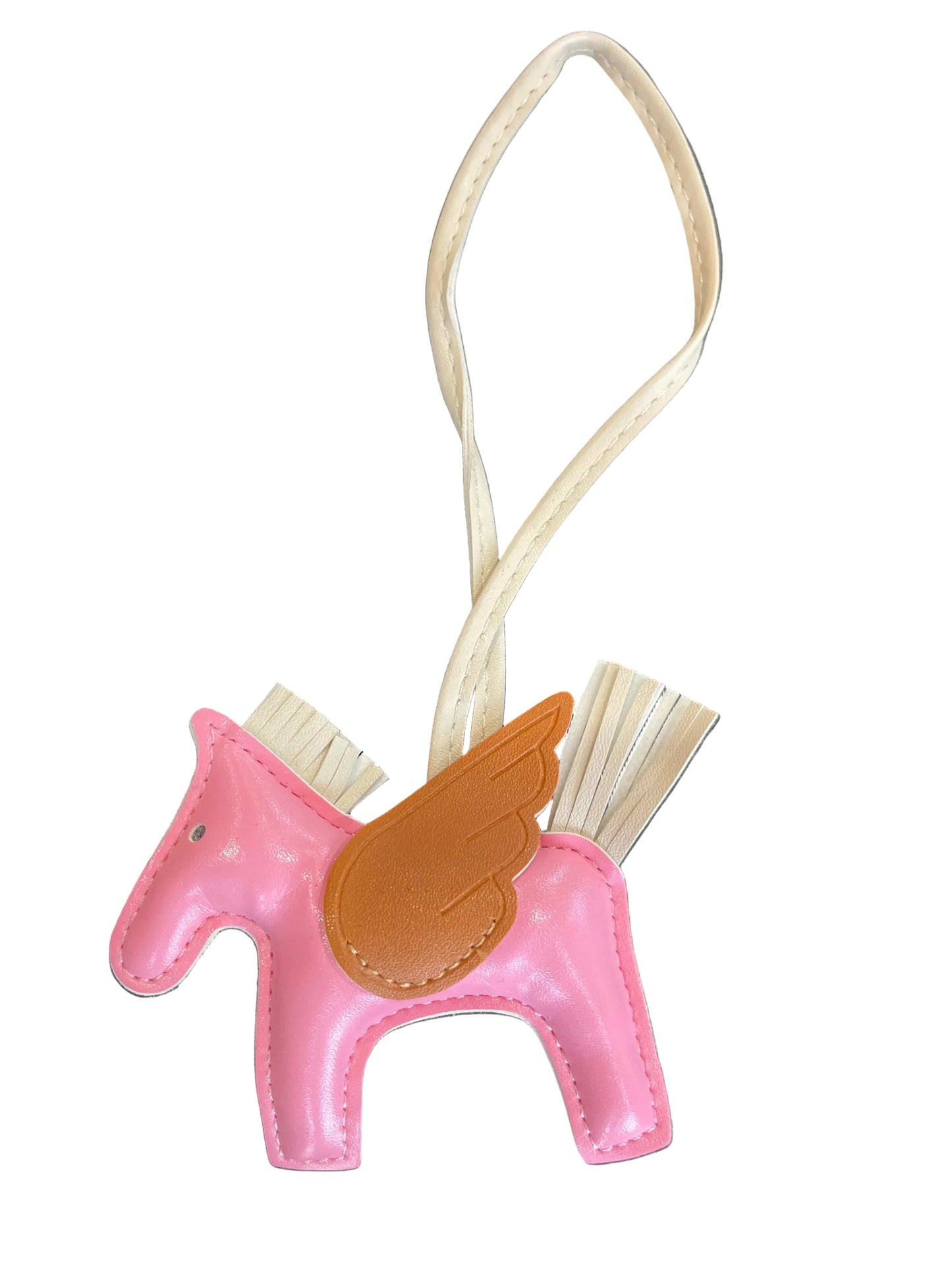 Barn Babe Equestrian charm Pink/Saddle/Cream Pegasus Bag Charm equestrian team apparel online tack store mobile tack store custom farm apparel custom show stable clothing equestrian lifestyle horse show clothing riding clothes Pegasus Bag Charm horses equestrian tack store