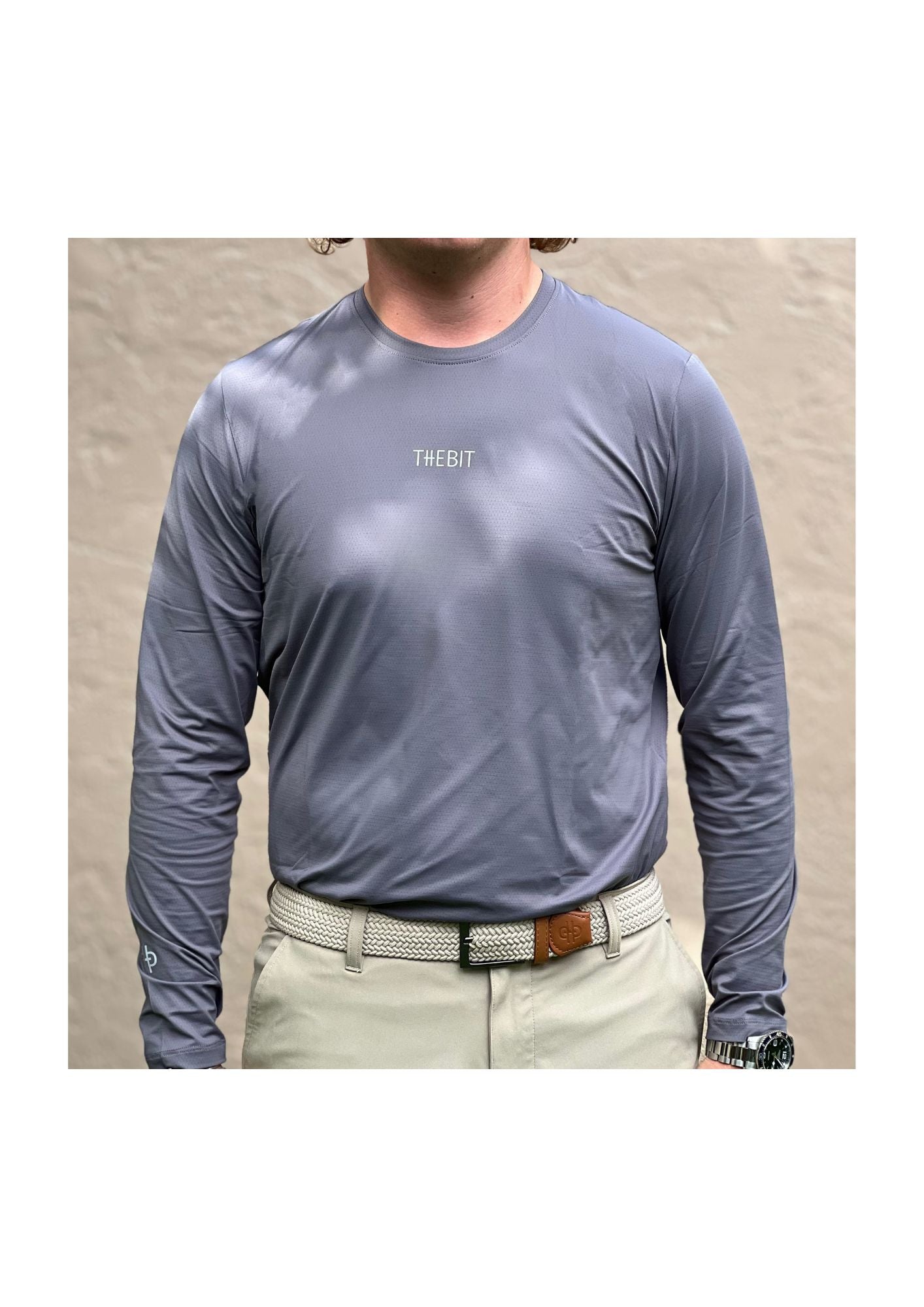 The Bit Equestrian Brand- Long Sleeve Crew Neck Tech Top (Men's)