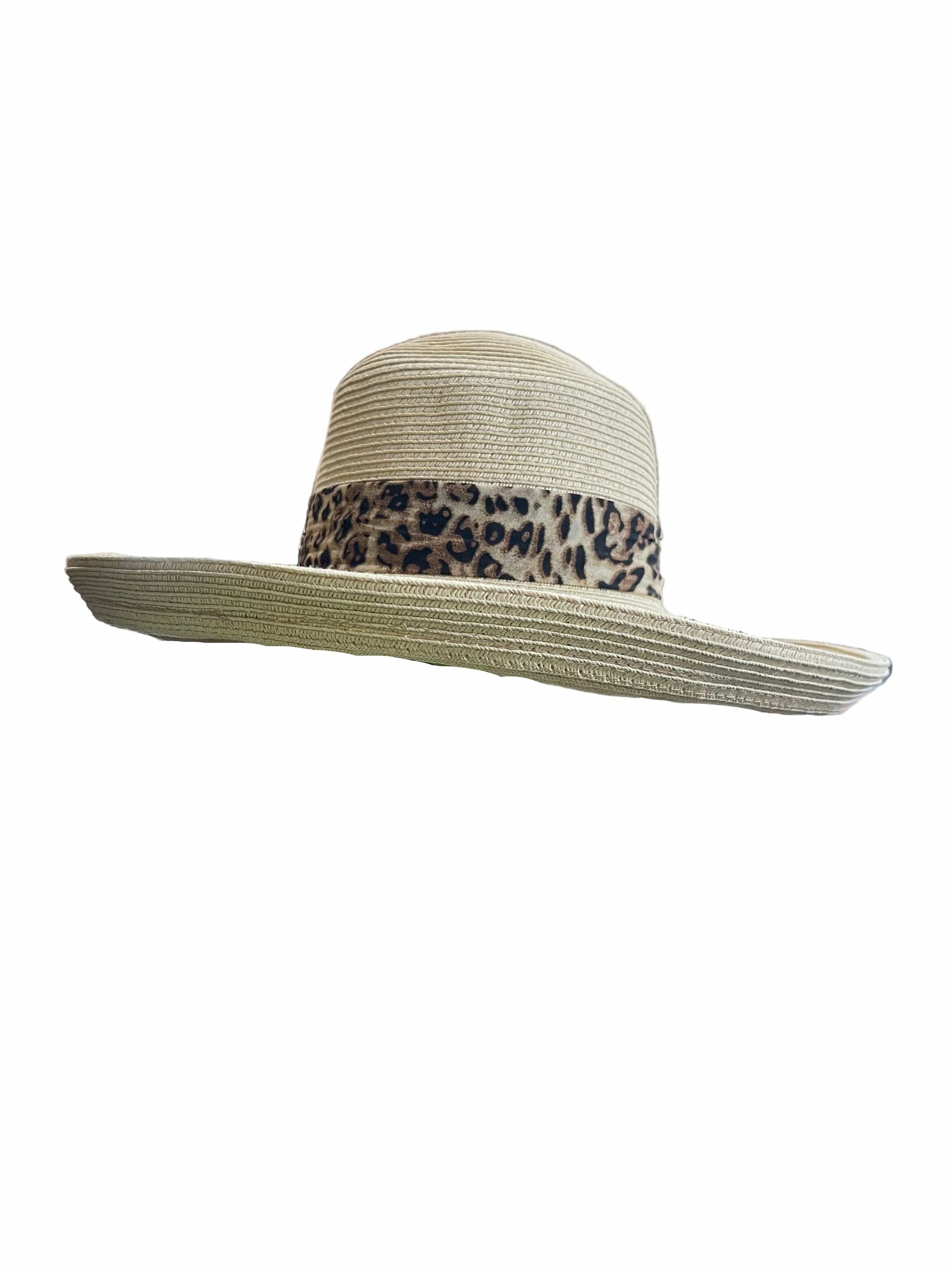 Island Girl Hats Sun Hat Island Girl Hats- Paper Braid Rolled Brim (Cheetah) equestrian team apparel online tack store mobile tack store custom farm apparel custom show stable clothing equestrian lifestyle horse show clothing riding clothes Island Girl Hats- Paper Braid Rolled Brim (Cheetah) horses equestrian tack store