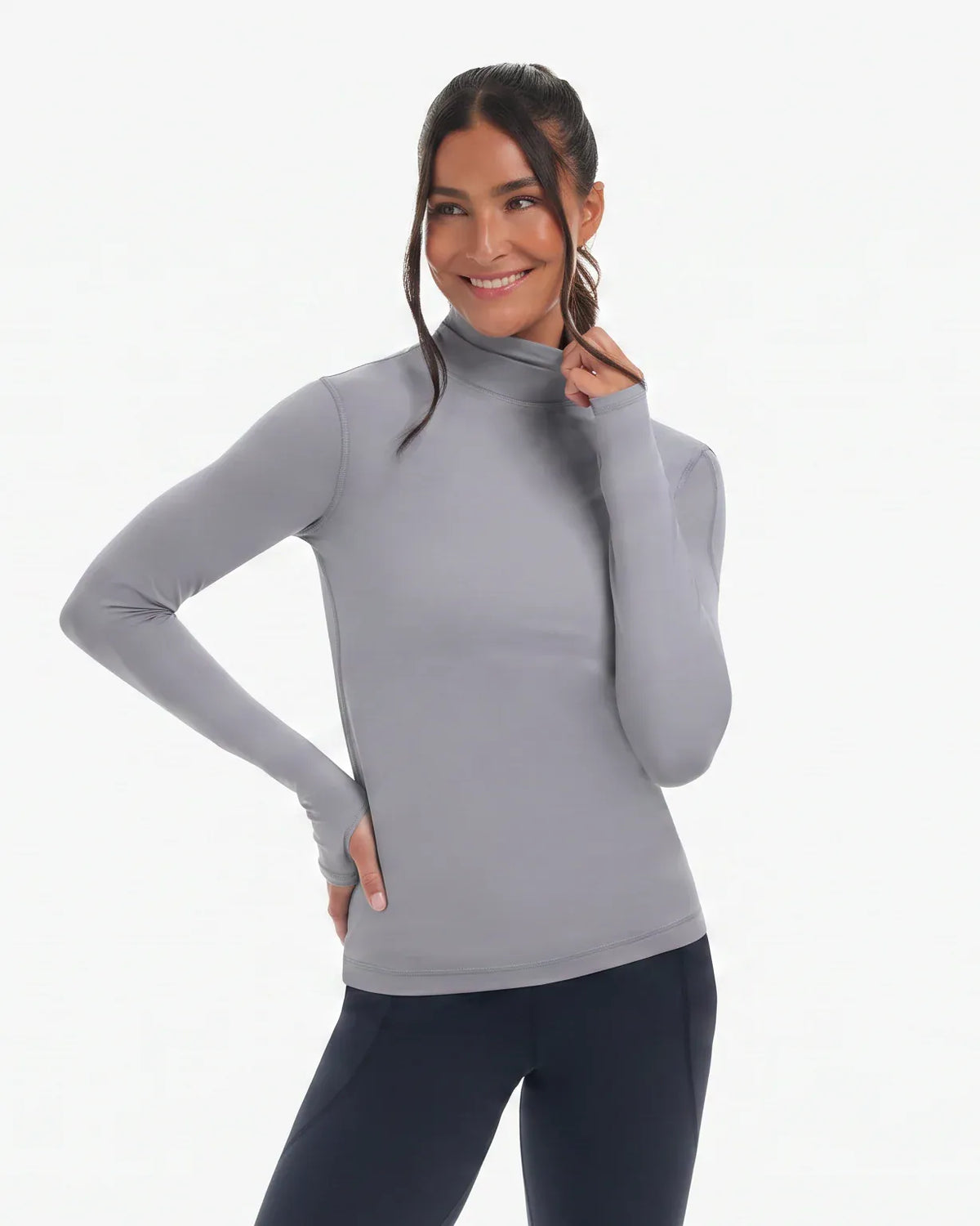 BloqUV Schooling Shirt Steel Grey / XS BloqUV- Women's Turtleneck equestrian team apparel online tack store mobile tack store custom farm apparel custom show stable clothing equestrian lifestyle horse show clothing riding clothes BloqUV- Women's Turtleneck horses equestrian tack store