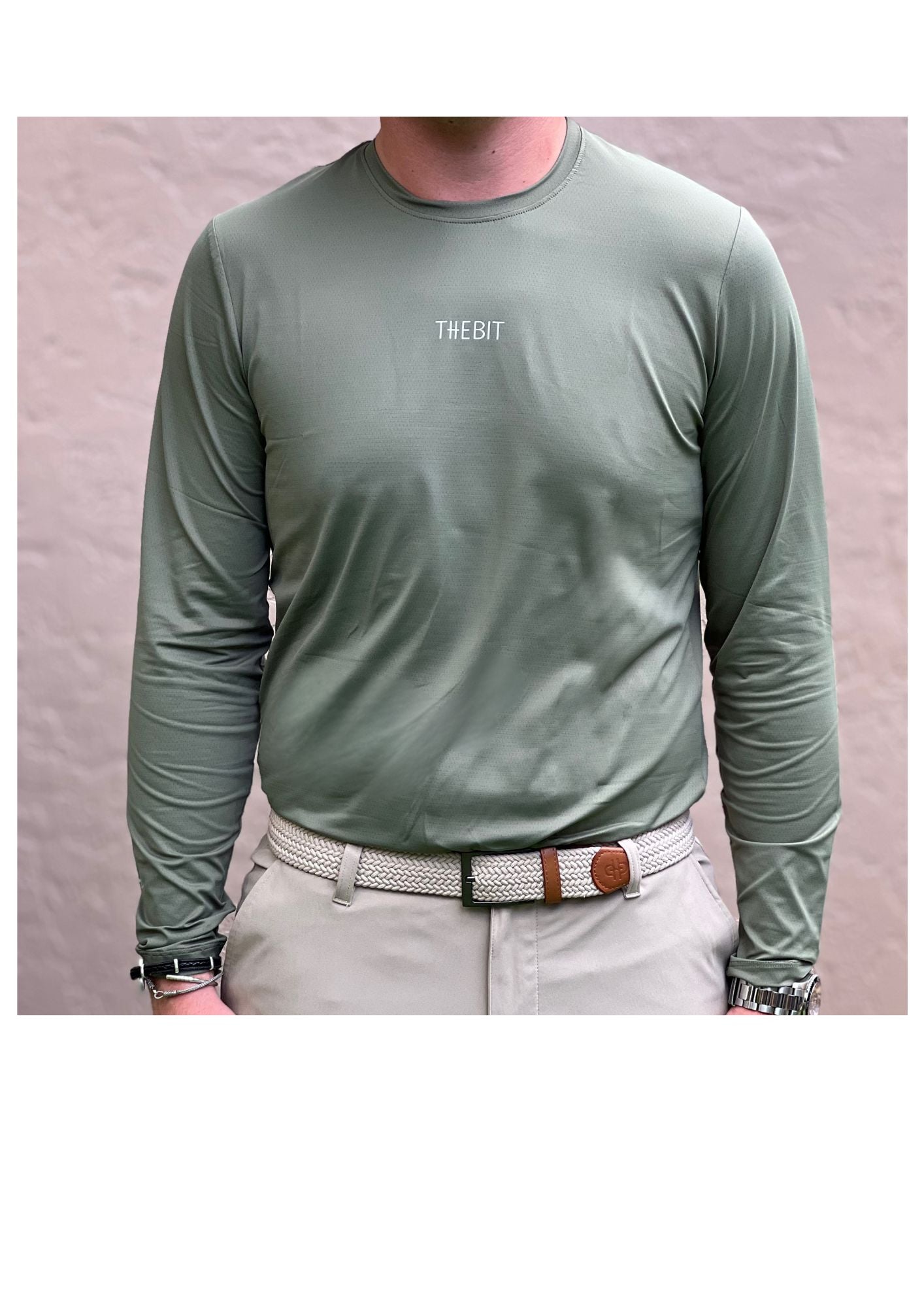 The Bit Equestrian Brand- Long Sleeve Crew Neck Tech Top (Men's)