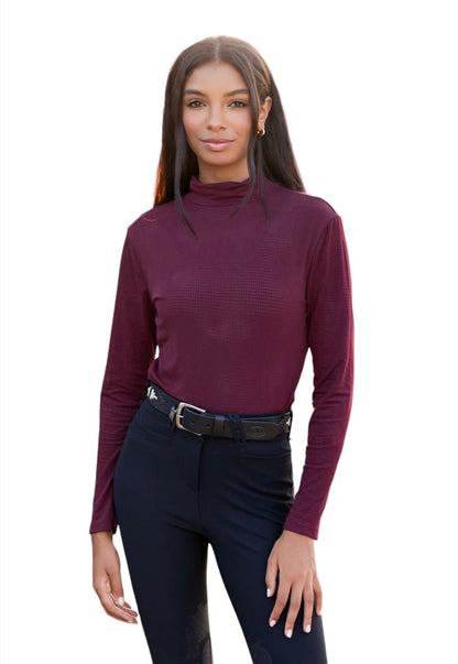 Equisite Elements of Style Women's Shirt XS / Cabernet Equisite Elements- Alesia High Collar Technical Top equestrian team apparel online tack store mobile tack store custom farm apparel custom show stable clothing equestrian lifestyle horse show clothing riding clothes horses equestrian tack store