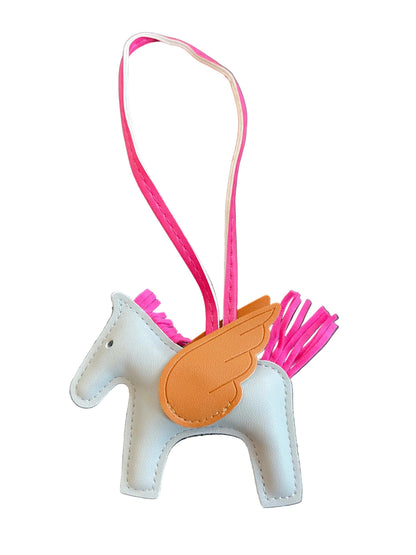Barn Babe Equestrian charm Grey/ Tan/Hot Pink Pegasus Bag Charm equestrian team apparel online tack store mobile tack store custom farm apparel custom show stable clothing equestrian lifestyle horse show clothing riding clothes Pegasus Bag Charm horses equestrian tack store