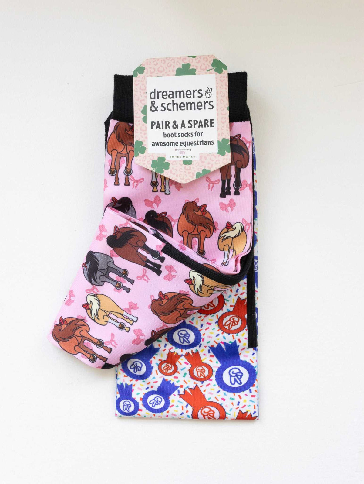 dreamers & schemers Boot Socks Dreamers & Schemers- Red Ribbon Girlies equestrian team apparel online tack store mobile tack store custom farm apparel custom show stable clothing equestrian lifestyle horse show clothing riding clothes Dreamers & Schemers- Red Ribbon Girlies horses equestrian tack store