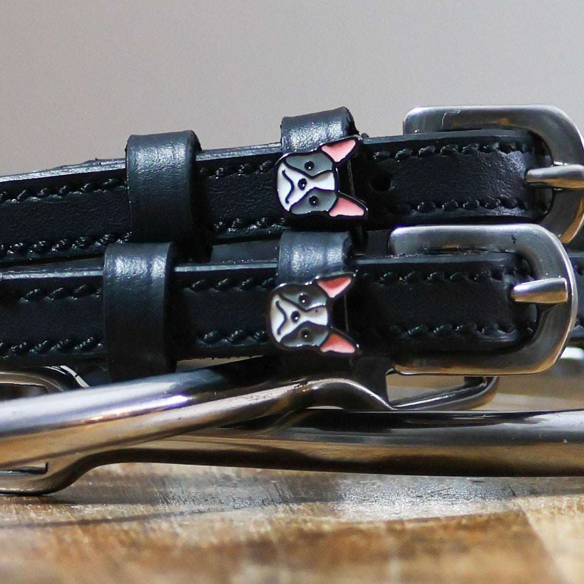 ManeJane Spur Straps Spur Straps- Dog (Frenchie) equestrian team apparel online tack store mobile tack store custom farm apparel custom show stable clothing equestrian lifestyle horse show clothing riding clothes ManeJane Frogger Spur Straps horses equestrian tack store