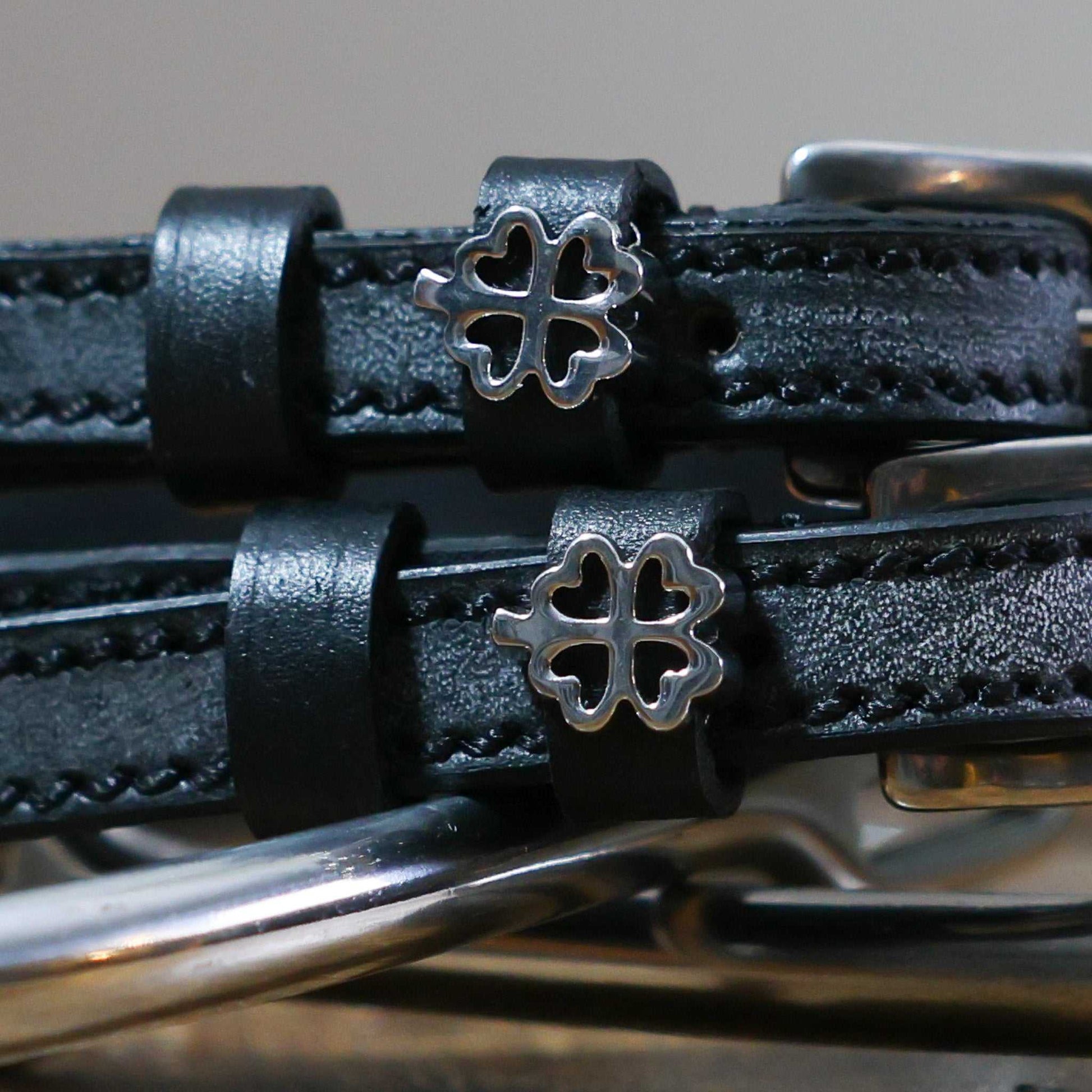 ManeJane Spur Straps Spur Straps- Clover (Silver Outline) equestrian team apparel online tack store mobile tack store custom farm apparel custom show stable clothing equestrian lifestyle horse show clothing riding clothes ManeJane Clover Spur Straps horses equestrian tack store
