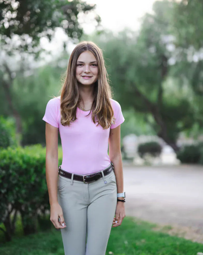 Barn Babe Equestrian Schooling Shirt S / Petal Pink Barn Babe- Tech Shirt (Short Sleeve) equestrian team apparel online tack store mobile tack store custom farm apparel custom show stable clothing equestrian lifestyle horse show clothing riding clothes Barn Babe- Tech Shirt (Short Sleeve) horses equestrian tack store