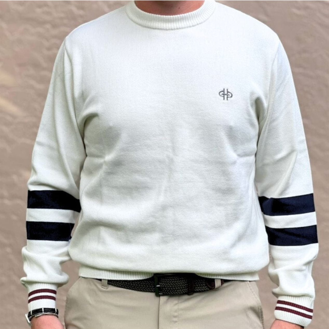 the bit equestrian brand Men's Shirts XXS / Cream/navy stripe The Bit Equestrian Brand- Sweaters (Men's) equestrian team apparel online tack store mobile tack store custom farm apparel custom show stable clothing equestrian lifestyle horse show clothing riding clothes The Bit Equestrian Brand- Sweaters (Men's) horses equestrian tack store
