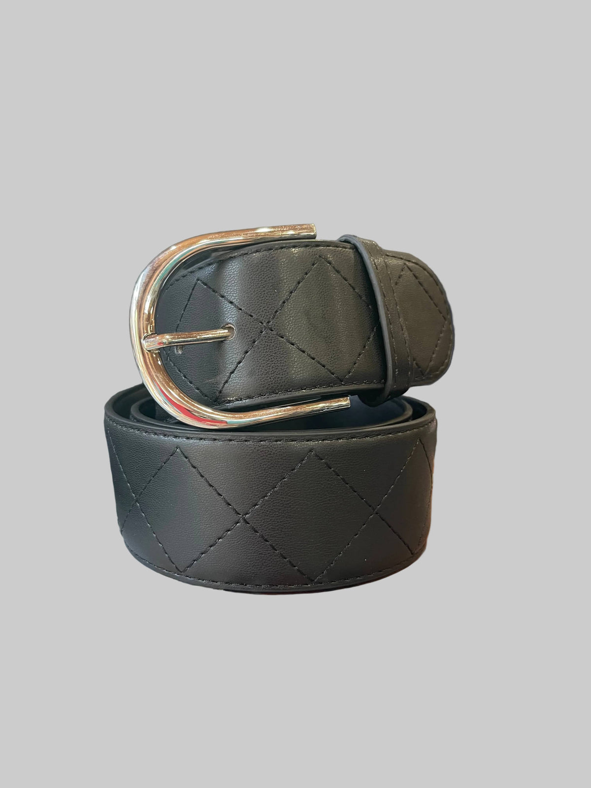 Mane Street Belt Black/Gold Buckle / XXS Mane Street- Quilted Leather Belts equestrian team apparel online tack store mobile tack store custom farm apparel custom show stable clothing equestrian lifestyle horse show clothing riding clothes Mane Street- Quilted Leather Belts horses equestrian tack store
