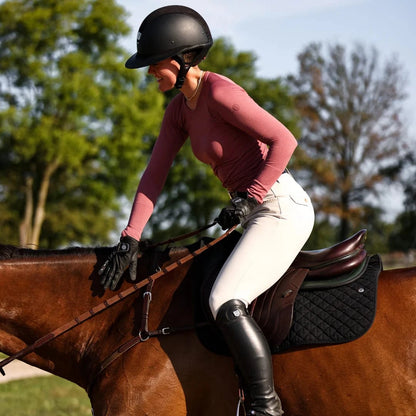 TKEQ Women's Casual Shirt TKEQ- Kennedy Seamless Long Sleeve Shirt- (Primrose) equestrian team apparel online tack store mobile tack store custom farm apparel custom show stable clothing equestrian lifestyle horse show clothing riding clothes TKEQ- Kennedy Seamless Long Sleeve Shirt- (Primrose) horses equestrian tack store