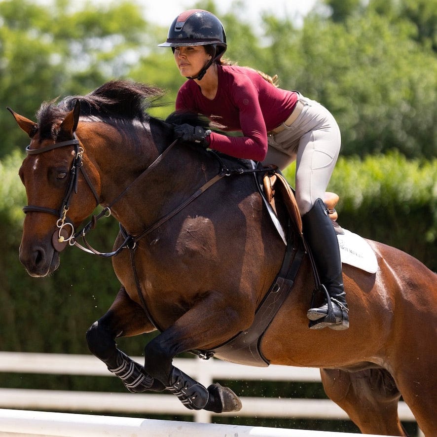 TKEQ Women's Casual Shirt TKEQ- Kennedy Seamless Long Sleeve Shirt 2.0 (Rich Burgundy) equestrian team apparel online tack store mobile tack store custom farm apparel custom show stable clothing equestrian lifestyle horse show clothing riding clothes TKEQ- Kennedy Seamless Long Sleeve Shirt 2.0 (Rich Burgundy) horses equestrian tack store