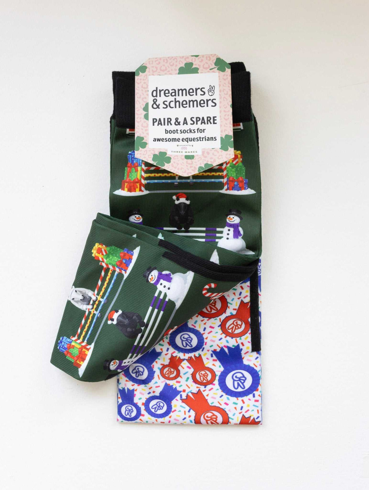 dreamers & schemers Boot Sock Dreamers & Schemers- Jump For Joy (Youth) equestrian team apparel online tack store mobile tack store custom farm apparel custom show stable clothing equestrian lifestyle horse show clothing riding clothes Unicorns & Fluffy Clouds Horse Riding  Boot Socks horses equestrian tack store