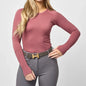 TKEQ Women's Casual Shirt TKEQ- Kennedy Seamless Long Sleeve Shirt- (Primrose) equestrian team apparel online tack store mobile tack store custom farm apparel custom show stable clothing equestrian lifestyle horse show clothing riding clothes TKEQ- Kennedy Seamless Long Sleeve Shirt- (Primrose) horses equestrian tack store