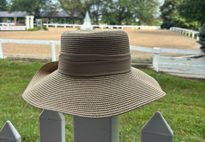 Island Girl Hats Cream w/ Golf Flecks / Beige Band Island Girl Hats- Bonnet Roz Backless equestrian team apparel online tack store mobile tack store custom farm apparel custom show stable clothing equestrian lifestyle horse show clothing riding clothes Island Girl Hats- Bonnet Roz Backless horses equestrian tack store