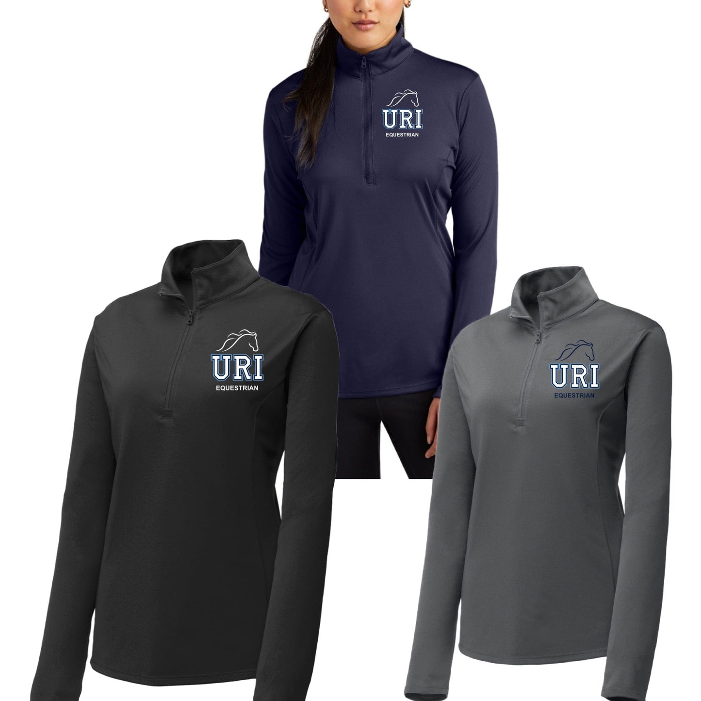 Equestrian Team Apparel URI Equestrian Team 1/4 zip Tech Shirt equestrian team apparel online tack store mobile tack store custom farm apparel custom show stable clothing equestrian lifestyle horse show clothing riding clothes URI Equestrian Team 1/4 zip Tech Shirt horses equestrian tack store