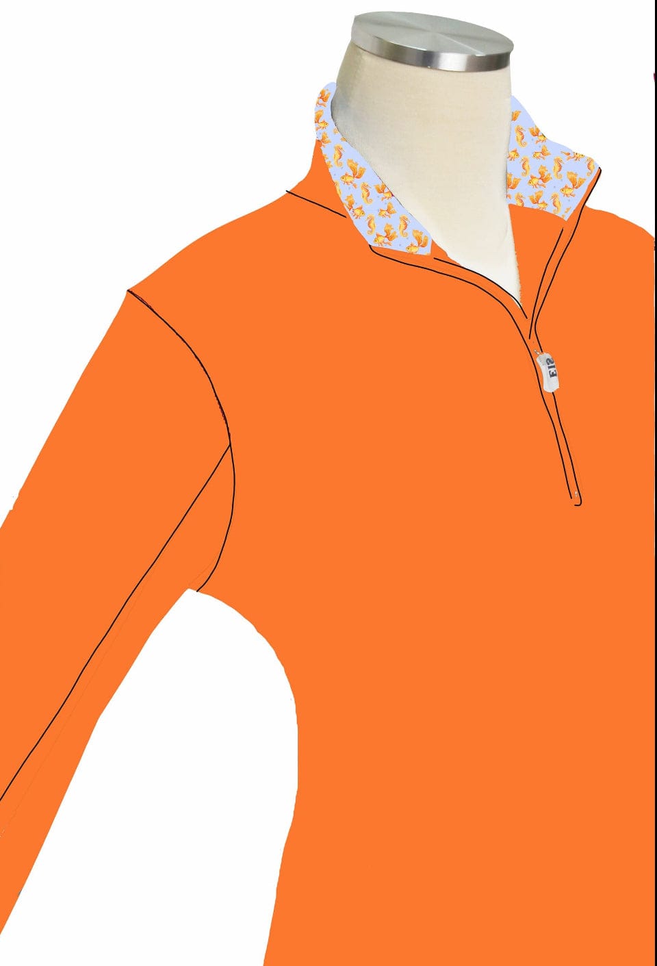 EIS Custom Team Shirts Orange w/Goldfish Collar EIS- Sunshirts XS equestrian team apparel online tack store mobile tack store custom farm apparel custom show stable clothing equestrian lifestyle horse show clothing riding clothes horses equestrian tack store