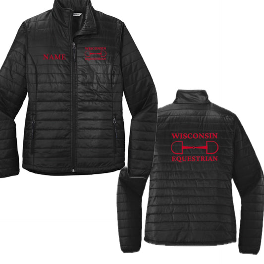 Equestrian Team Apparel Wisconsin Equestrian Puffy Jacket equestrian team apparel online tack store mobile tack store custom farm apparel custom show stable clothing equestrian lifestyle horse show clothing riding clothes Wisconsin Equestrian Puffy Jacket horses equestrian tack store