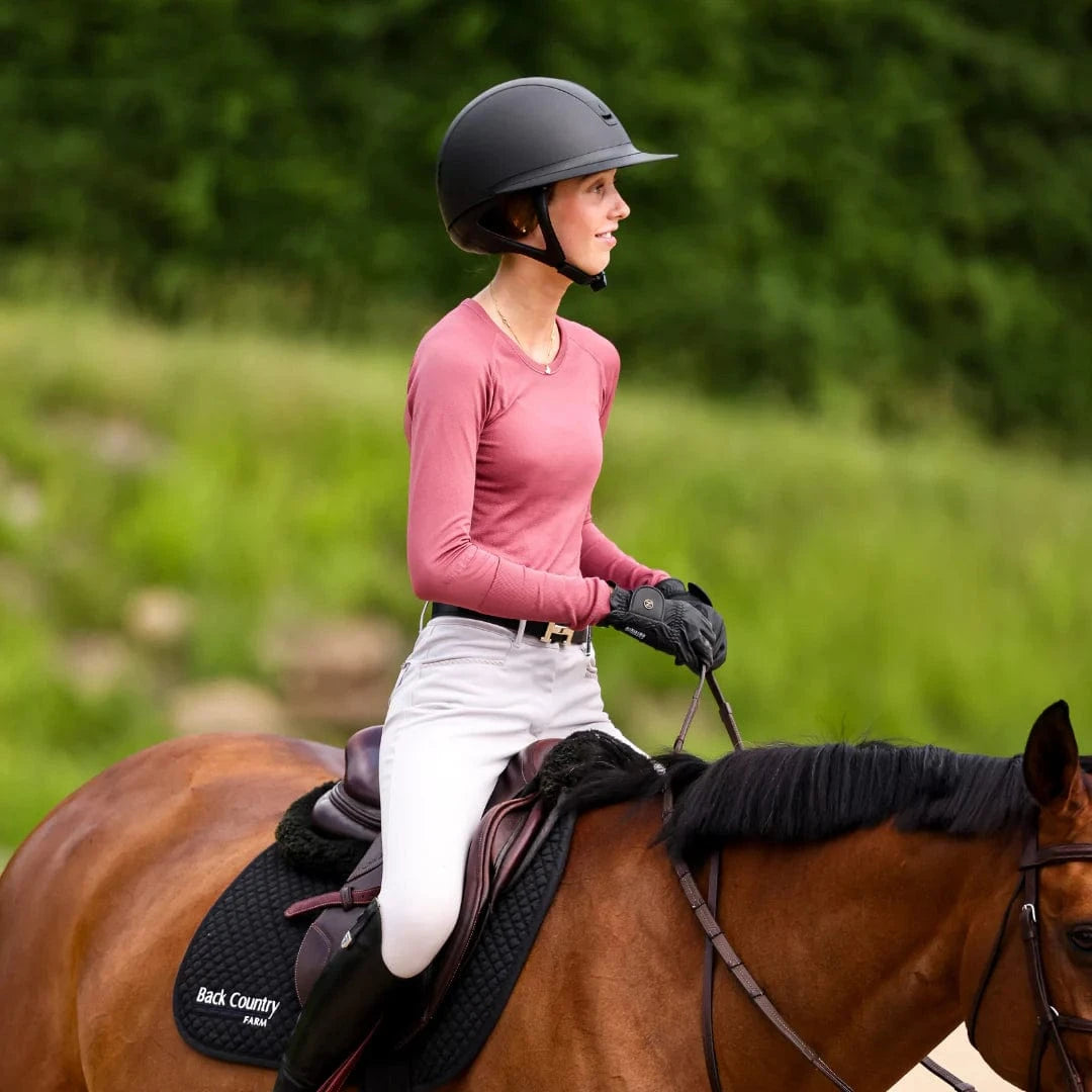 TKEQ Women's Casual Shirt TKEQ- Kennedy Seamless Long Sleeve Shirt- (Primrose) equestrian team apparel online tack store mobile tack store custom farm apparel custom show stable clothing equestrian lifestyle horse show clothing riding clothes TKEQ- Kennedy Seamless Long Sleeve Shirt- (Primrose) horses equestrian tack store
