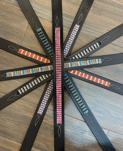 Just Fur Fun Accessory Just Fur Fun- Leather Belts (Beaded) equestrian team apparel online tack store mobile tack store custom farm apparel custom show stable clothing equestrian lifestyle horse show clothing riding clothes Just Fur Fun- Leather Belts (Beaded) horses equestrian tack store
