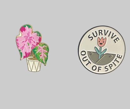 Long Spot Pins Survive Out Of Spite (Pink Caladium) Long Spot Pins- Number Pins equestrian team apparel online tack store mobile tack store custom farm apparel custom show stable clothing equestrian lifestyle horse show clothing riding clothes Long Spot Pins- Number Pins horses equestrian tack store