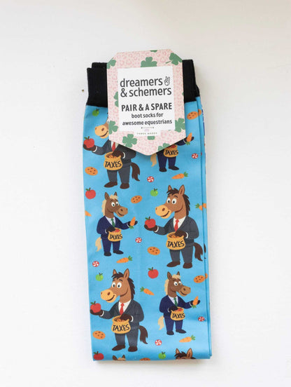 dreamers & schemers Boot Socks Dreamers & Schemers- Treat Tax equestrian team apparel online tack store mobile tack store custom farm apparel custom show stable clothing equestrian lifestyle horse show clothing riding clothes Dreamers & Schemers- Treat Tax horses equestrian tack store