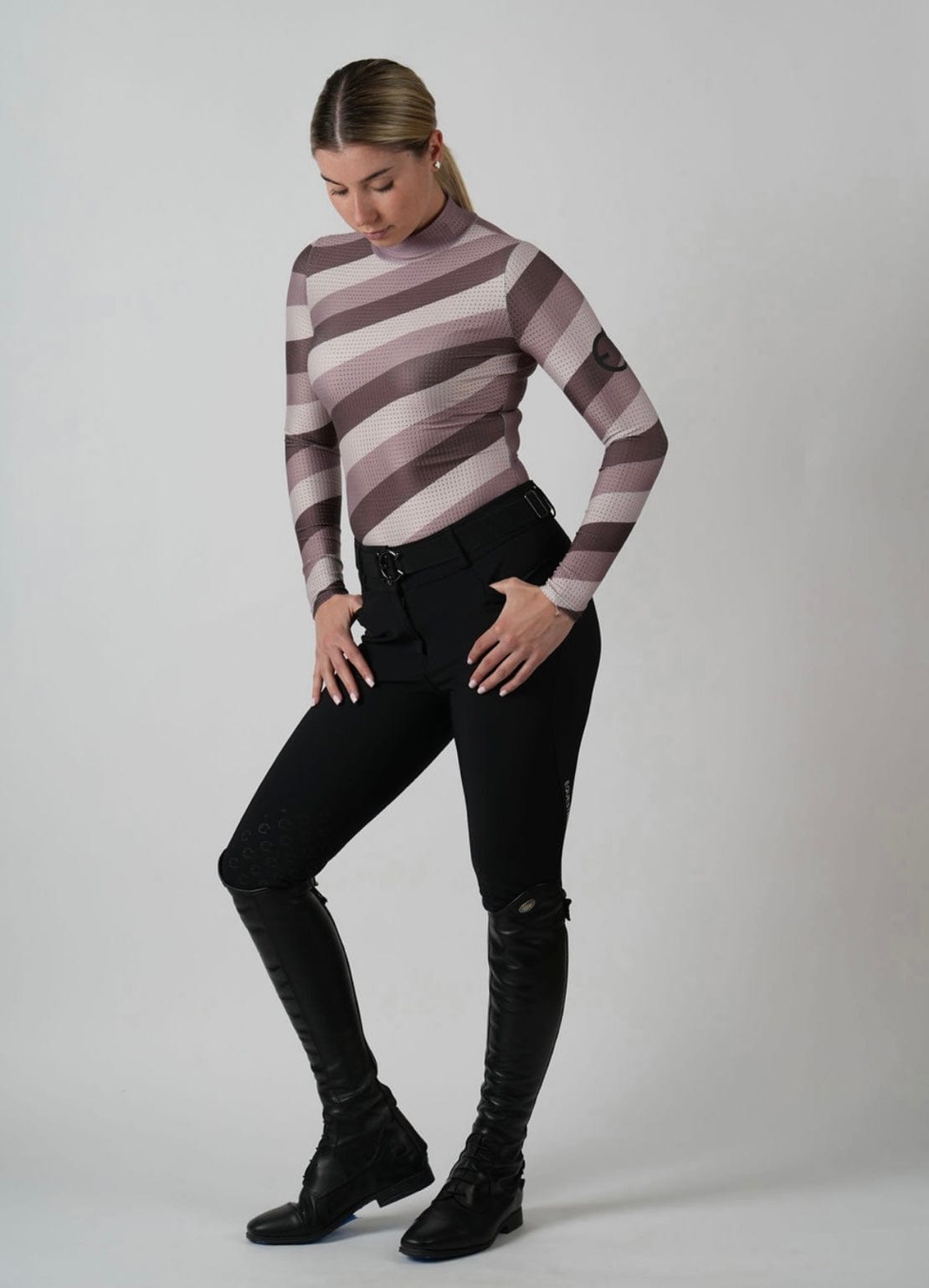 EquestrianClub Training Shirt XS / Brown EquestrianClub- Sanah Turtleneck equestrian team apparel online tack store mobile tack store custom farm apparel custom show stable clothing equestrian lifestyle horse show clothing riding clothes EquestrianClub- Sanah Turtleneck horses equestrian tack store