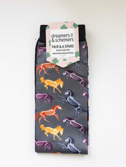 dreamers & schemers Boot Socks Dreamers & Schemers- The Pony Island (Skeletons) equestrian team apparel online tack store mobile tack store custom farm apparel custom show stable clothing equestrian lifestyle horse show clothing riding clothes Dreamers & Schemers- The Pony Island (Skeletons) horses equestrian tack store