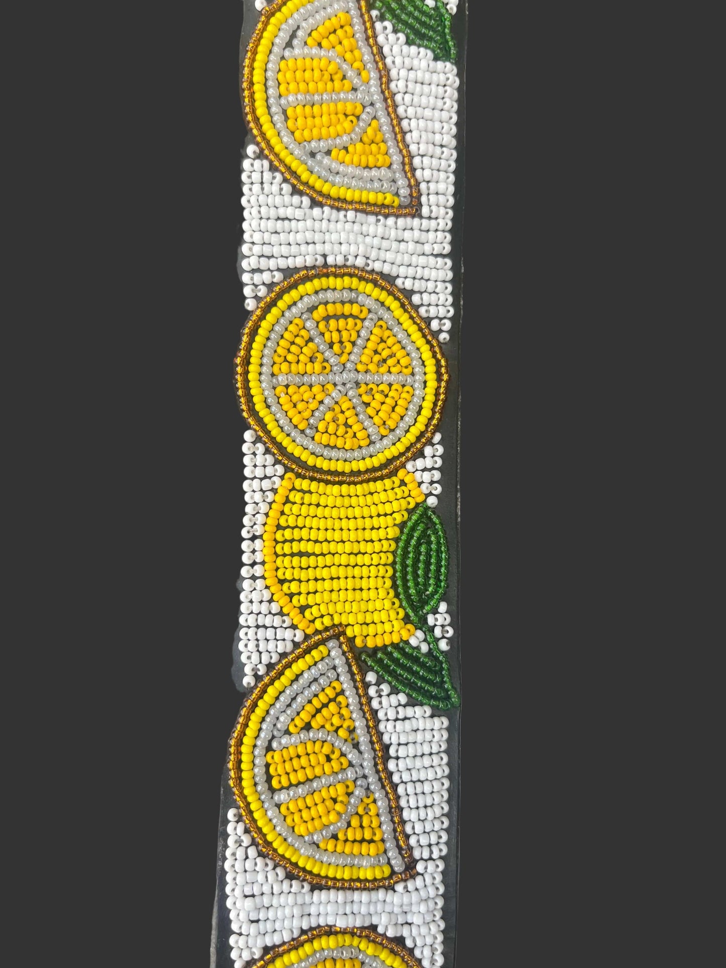 Zinj Designs Full Beaded (Lemons) Belt- 1.75" Beaded Assorted Designs M/L equestrian team apparel online tack store mobile tack store custom farm apparel custom show stable clothing equestrian lifestyle horse show clothing riding clothes Belt- 1.75" Beaded Assorted Designs M/L horses equestrian tack store