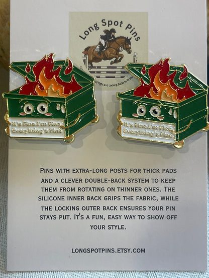 Long Spot Pins Dumpster Fire Long Spot Pins- Number Pins equestrian team apparel online tack store mobile tack store custom farm apparel custom show stable clothing equestrian lifestyle horse show clothing riding clothes Long Spot Pins- Number Pins horses equestrian tack store