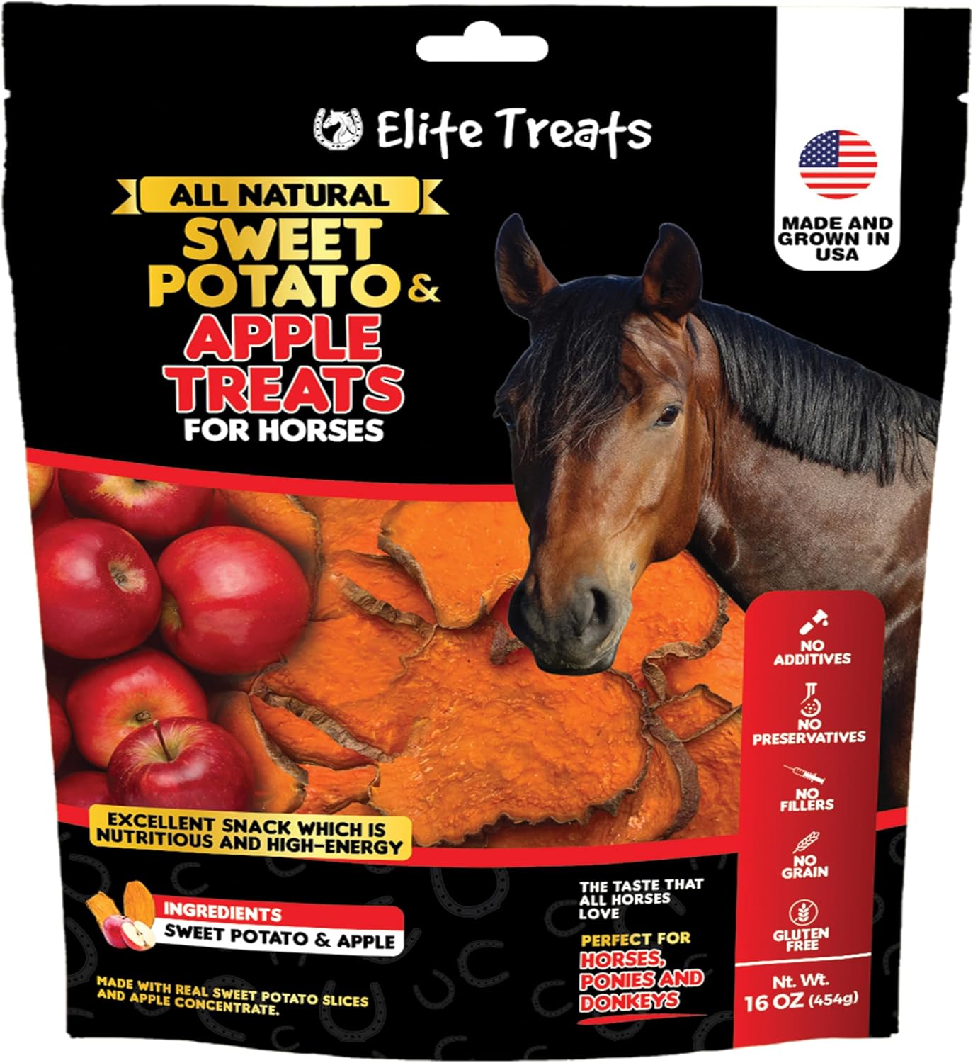 elite treats horse treats 8 oz / Sweet Potato and Apple Elite Treats- Horse equestrian team apparel online tack store mobile tack store custom farm apparel custom show stable clothing equestrian lifestyle horse show clothing riding clothes Elite Treats- Horse horses equestrian tack store