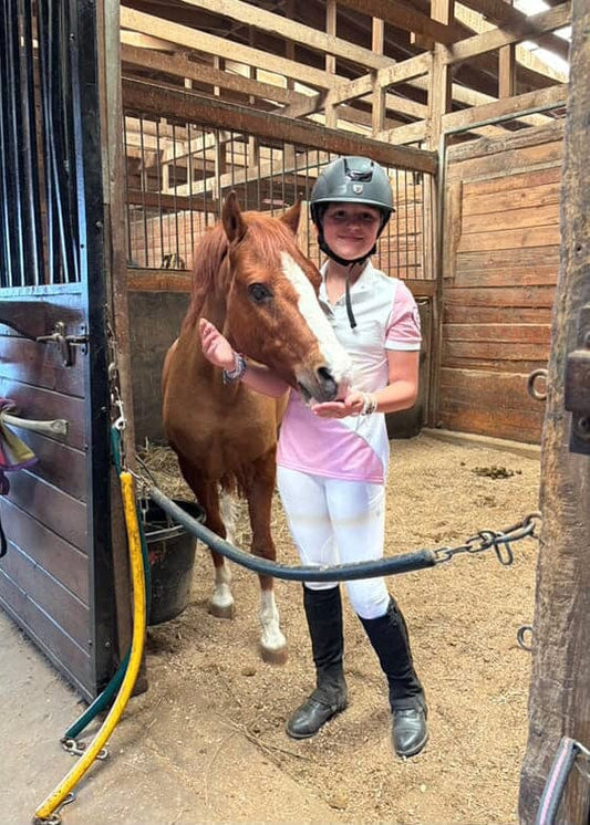 EquestrianClub Training Shirt XXS / White/Pink EquestrianClub- Lil Lenna Short Sleeve Show Top (Youth) equestrian team apparel online tack store mobile tack store custom farm apparel custom show stable clothing equestrian lifestyle horse show clothing riding clothes EquestrianClub- Lil Lenna Short Sleeve Show Top (Youth) horses equestrian tack store