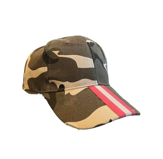 Equestrian Team Apparel Hats Grey Camo/Hot Pink/Wht Stripe Haute Shore- Baseball Cap equestrian team apparel online tack store mobile tack store custom farm apparel custom show stable clothing equestrian lifestyle horse show clothing riding clothes horses equestrian tack store